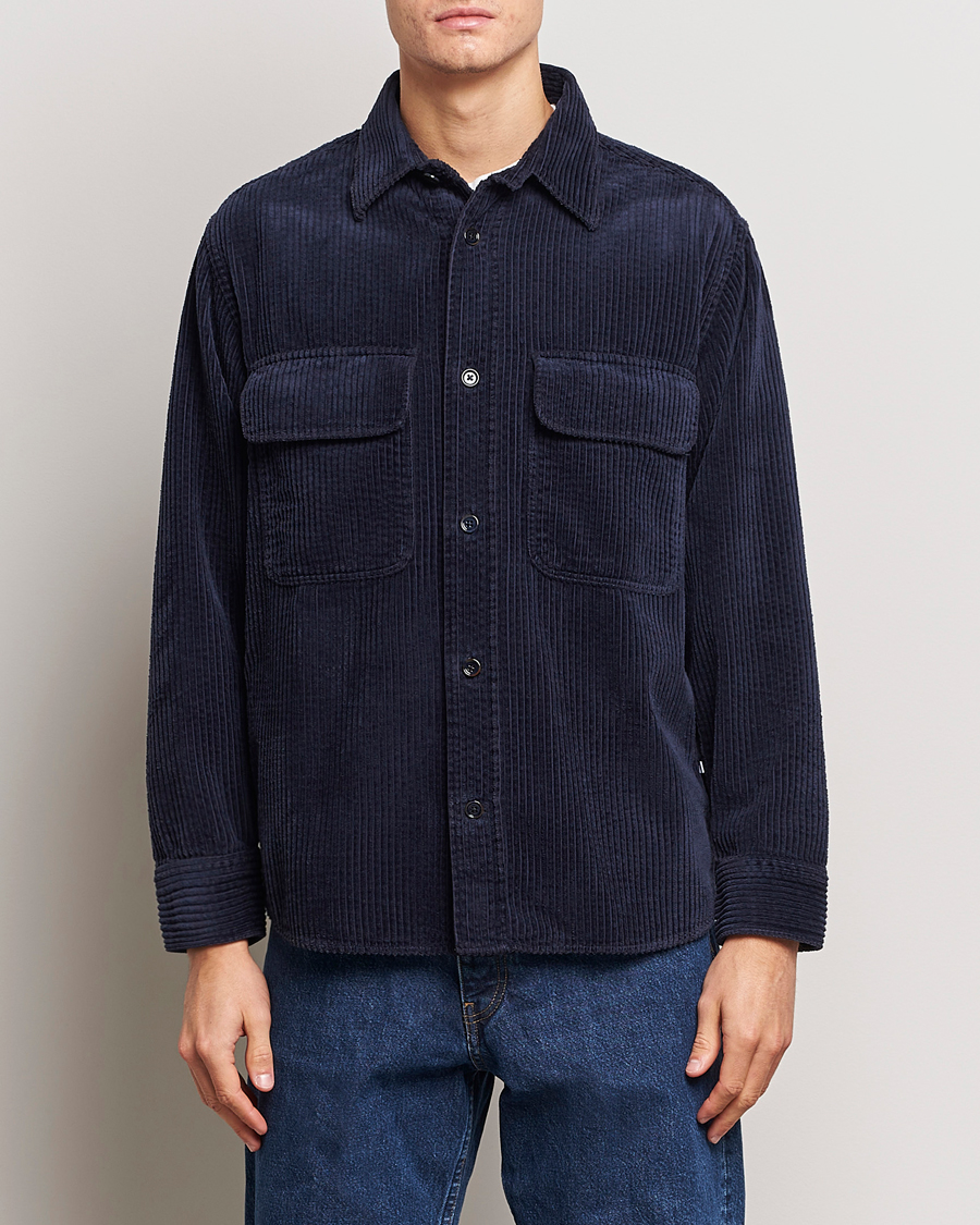 Heren |  | NN07 | Folmer Corduroy Shirt Navy Blue