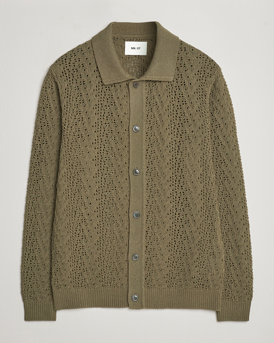 Heren | Truien | NN07 | Vito Lace Cardigan Dark Green