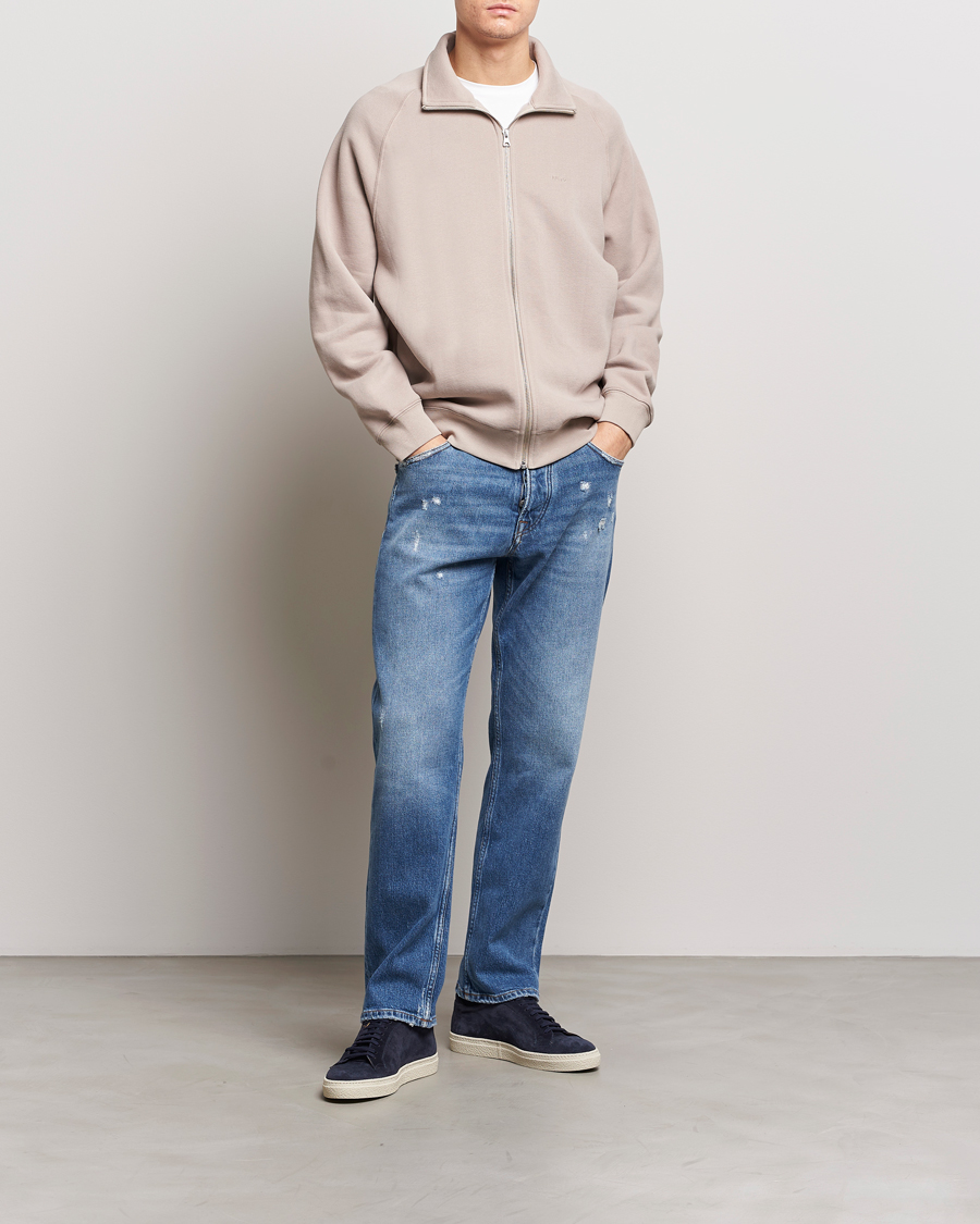 Heren | Truien | NN07 | Carlo Full-Zip Sweatshirt Khaki Sand