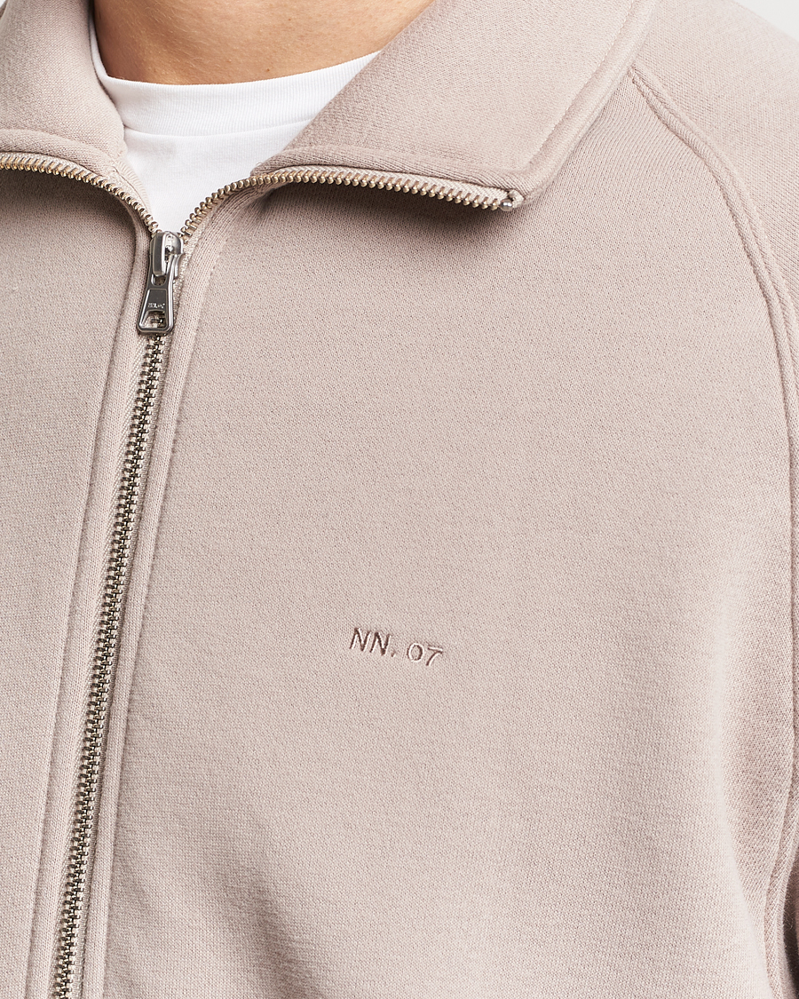 Heren | Truien | NN07 | Carlo Full-Zip Sweatshirt Khaki Sand