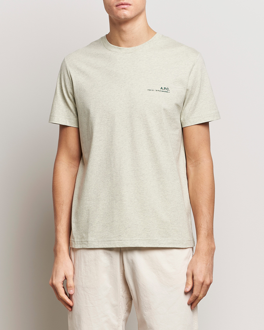 Heren | A.P.C. | A.P.C. | Item T-Shirt Vert Pale Chine