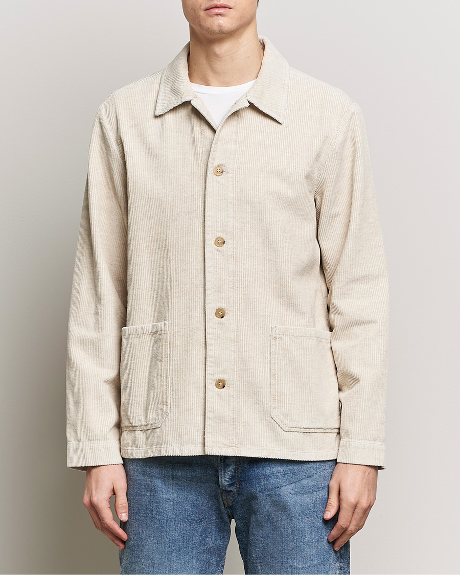 Heren | Kleding | A.P.C. | Kerlouan Cotton/Linen Corduroy Shirt Jacket Ecru