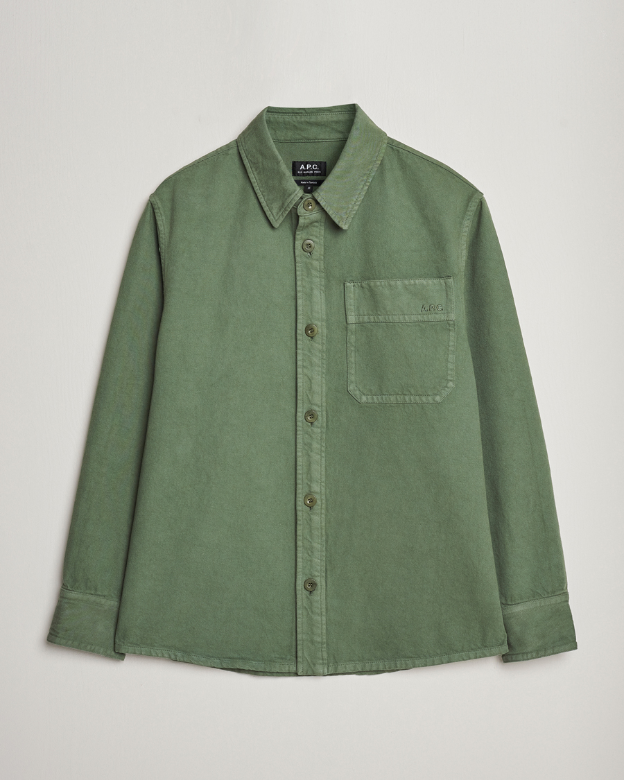 Heren | Overhemden | A.P.C. | Basile Denim Overshirt Dark Green