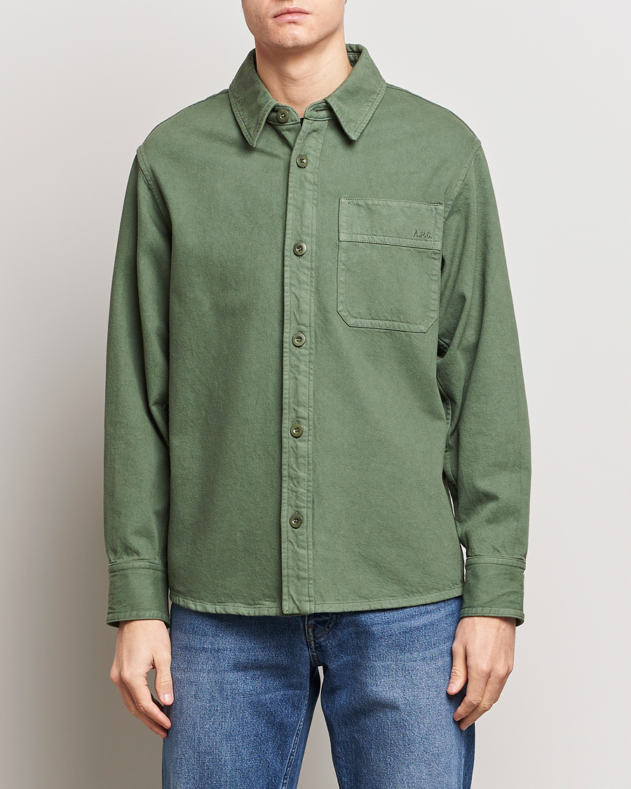 Heren | Shirt jassen | A.P.C. | Basile Denim Overshirt Dark Green