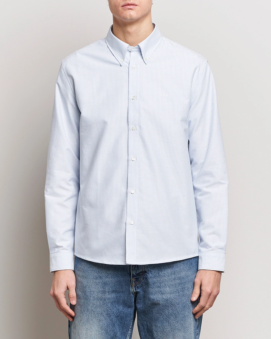 Heren |  | A.P.C. | Greg Striped Oxford Shirt Blue/White