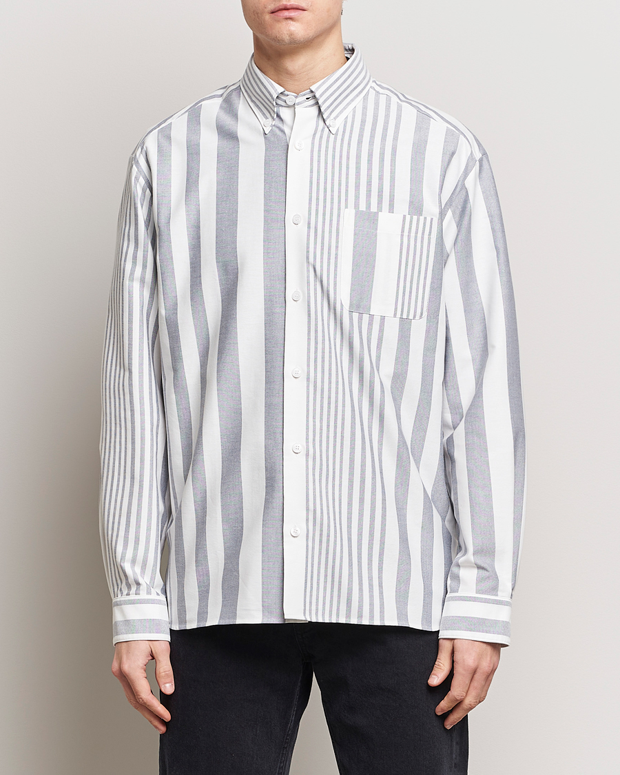 Heren | Oxford overhemden | A.P.C. | Mateo Striped Oxford Shirt Marine/White