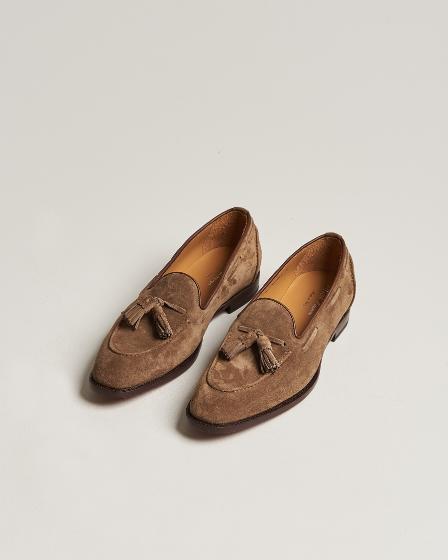 Heren | Suède schoenen | Ralph Lauren Purple Label | Suede Tassel Loafers Dark Brown