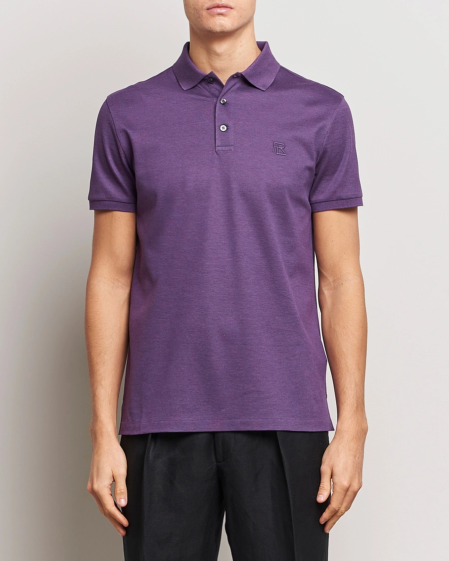 Heren | Poloshirts met korte mouwen | Ralph Lauren Purple Label | Mercerized Cotton Polo Purple Melange