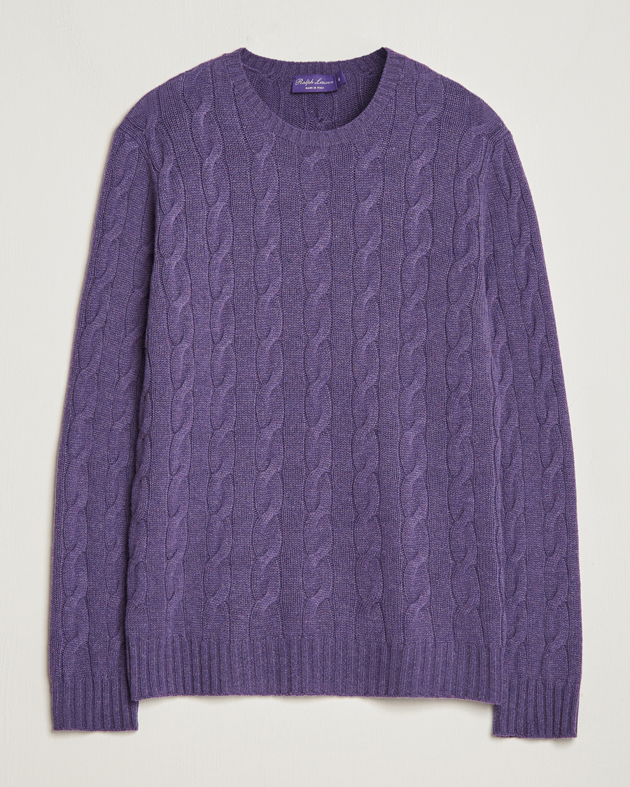 Heren | Truien | Ralph Lauren Purple Label | Cashmere Cable Sweater Purple Melange