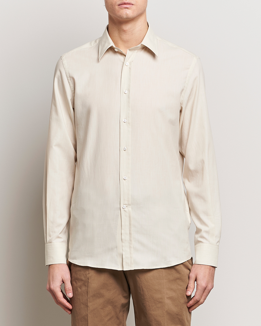 Heren | Casual overhemden | Ralph Lauren Purple Label | Soft Cotton Shirt Cream