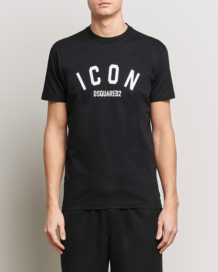 Heren | Zwarte T-shirts | Dsquared2 | Cool Fit Be Icon Crew Neck T-Shirt Black