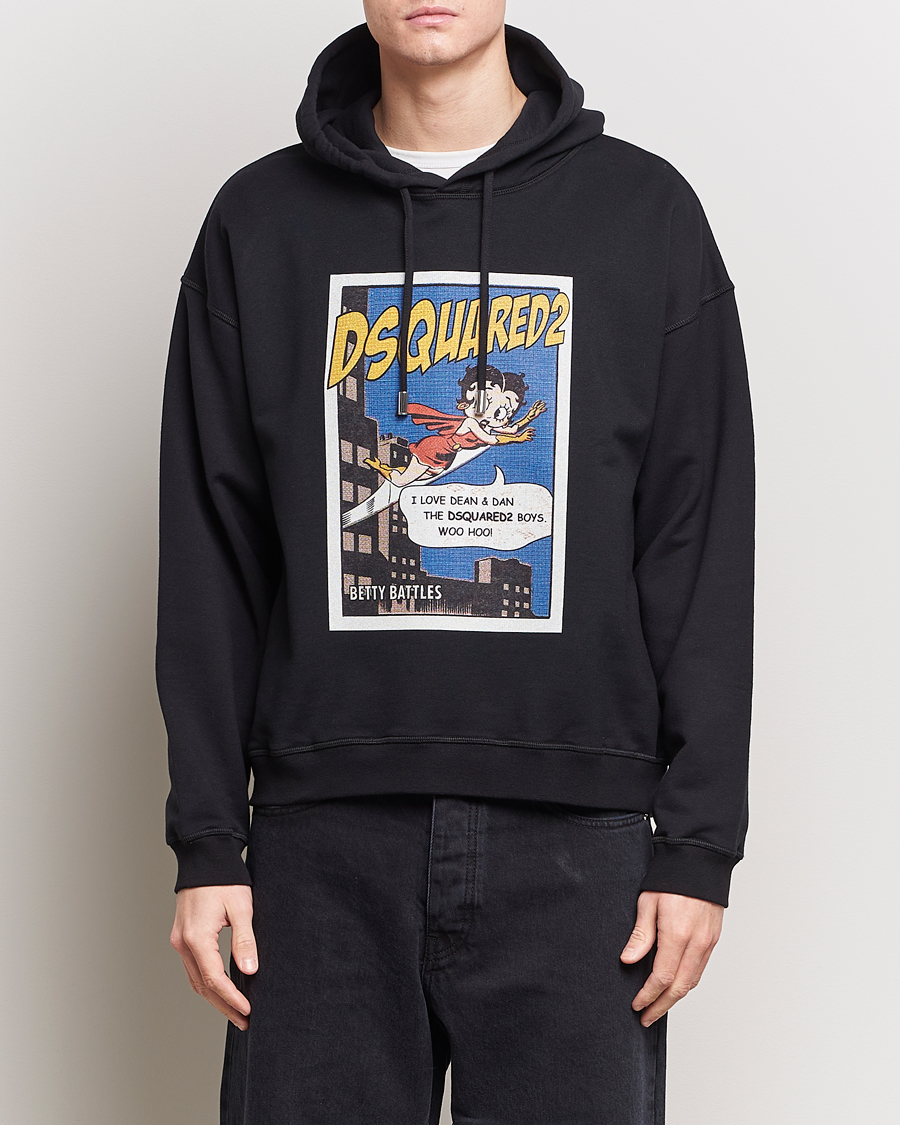 Men | Hooded Sweatshirts | Dsquared2 | Regular Fit Betty Boop Hoodie Black