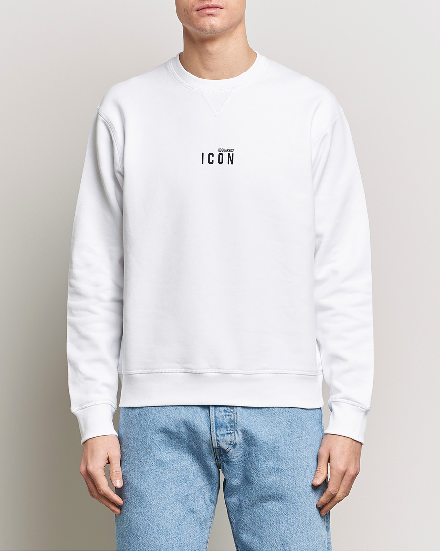 Heren |  | Dsquared2 | Icon Small Logo Crew Neck Sweatshirt White