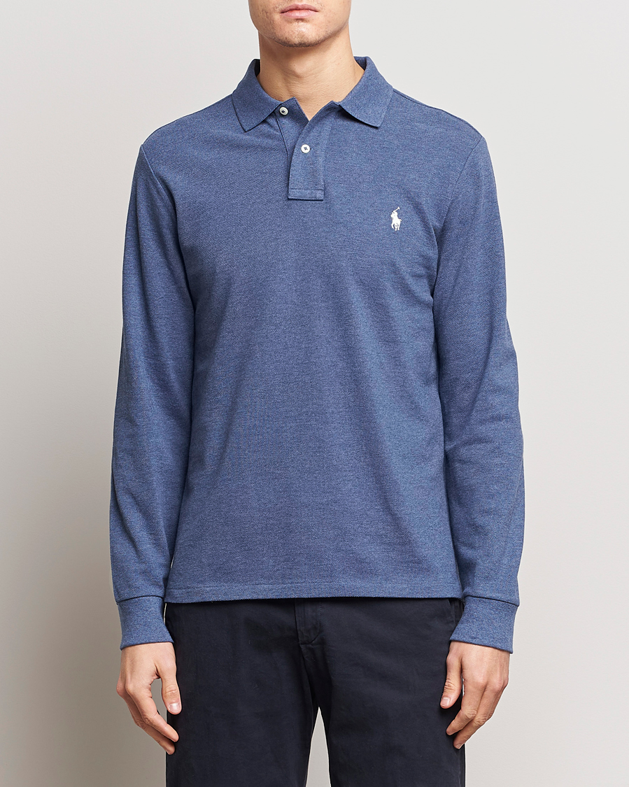 Heren | Polo's | Polo Ralph Lauren | Custom Slim Fit Long Sleeve Polo Navy Heather 