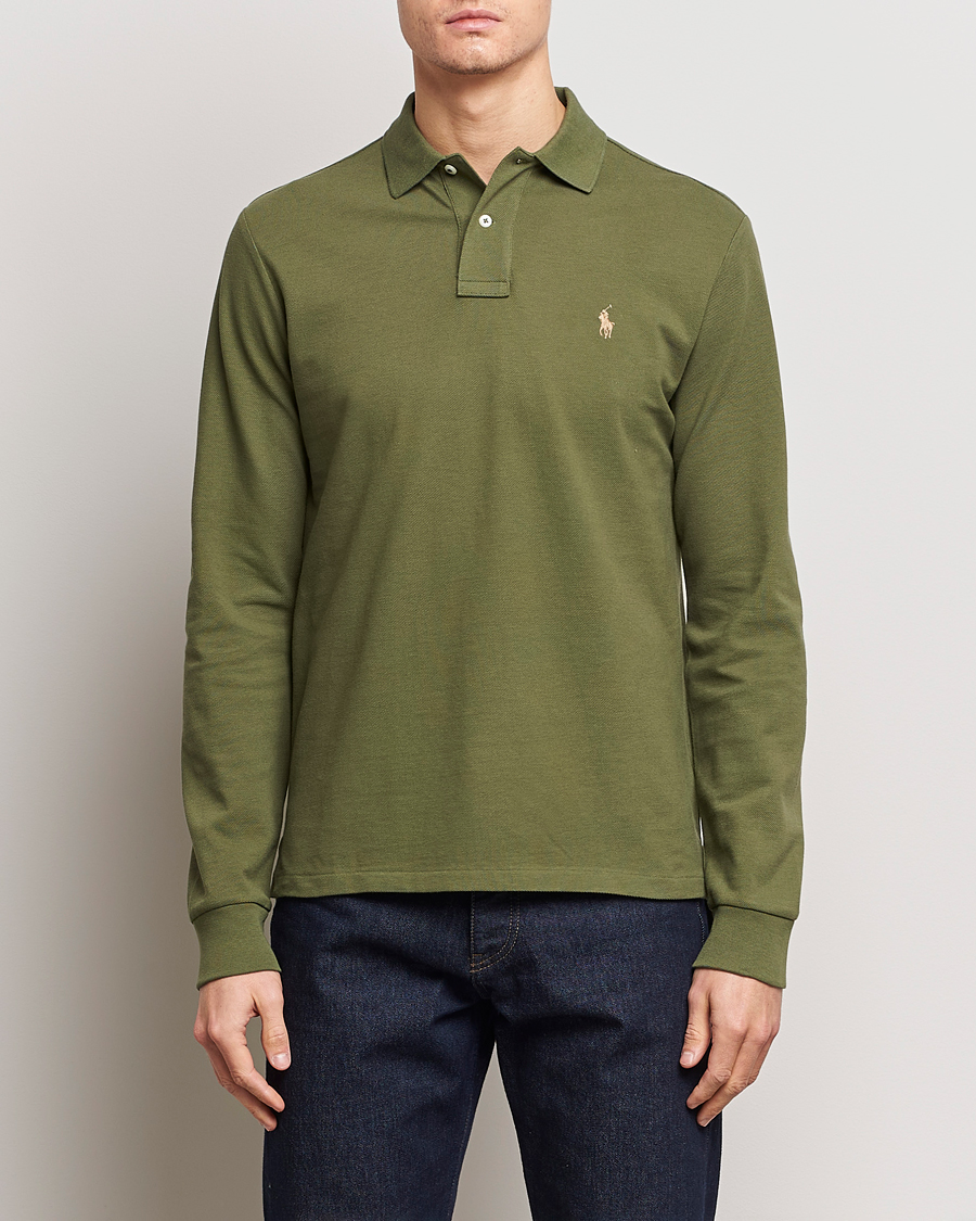 Heren | Sale -30% | Polo Ralph Lauren | Custom Slim Fit Long Sleeve Polo Dark Sage