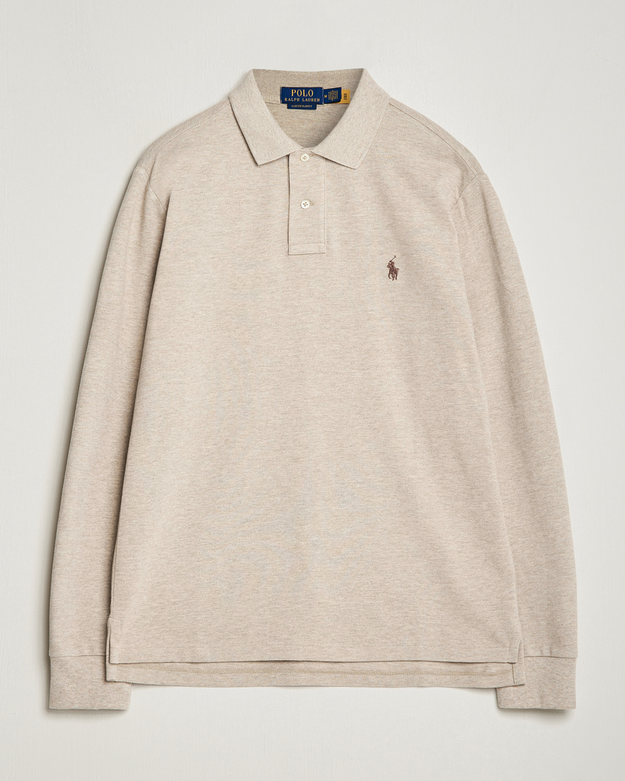 Heren | Truien | Polo Ralph Lauren | Custom Slim Fit Long Sleeve Polo Beige Heather