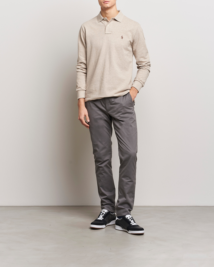 Heren | Truien | Polo Ralph Lauren | Custom Slim Fit Long Sleeve Polo Beige Heather