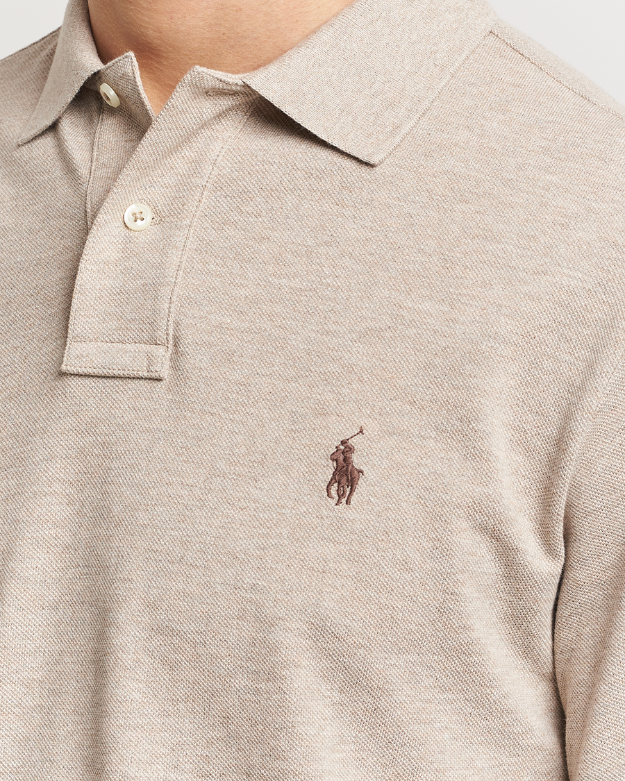 Heren | Truien | Polo Ralph Lauren | Custom Slim Fit Long Sleeve Polo Beige Heather
