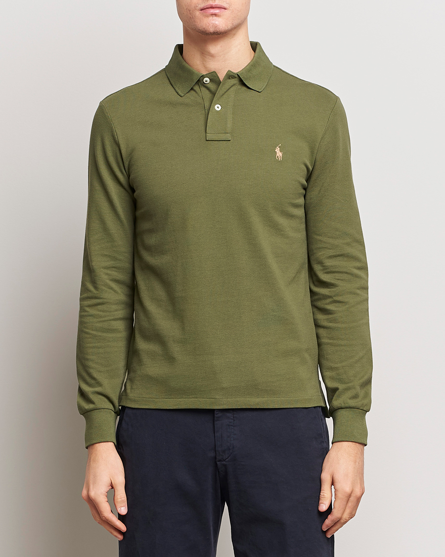 Heren | Sale Kleding | Polo Ralph Lauren | Slim Fit Long Sleeve Polo Dark Sage