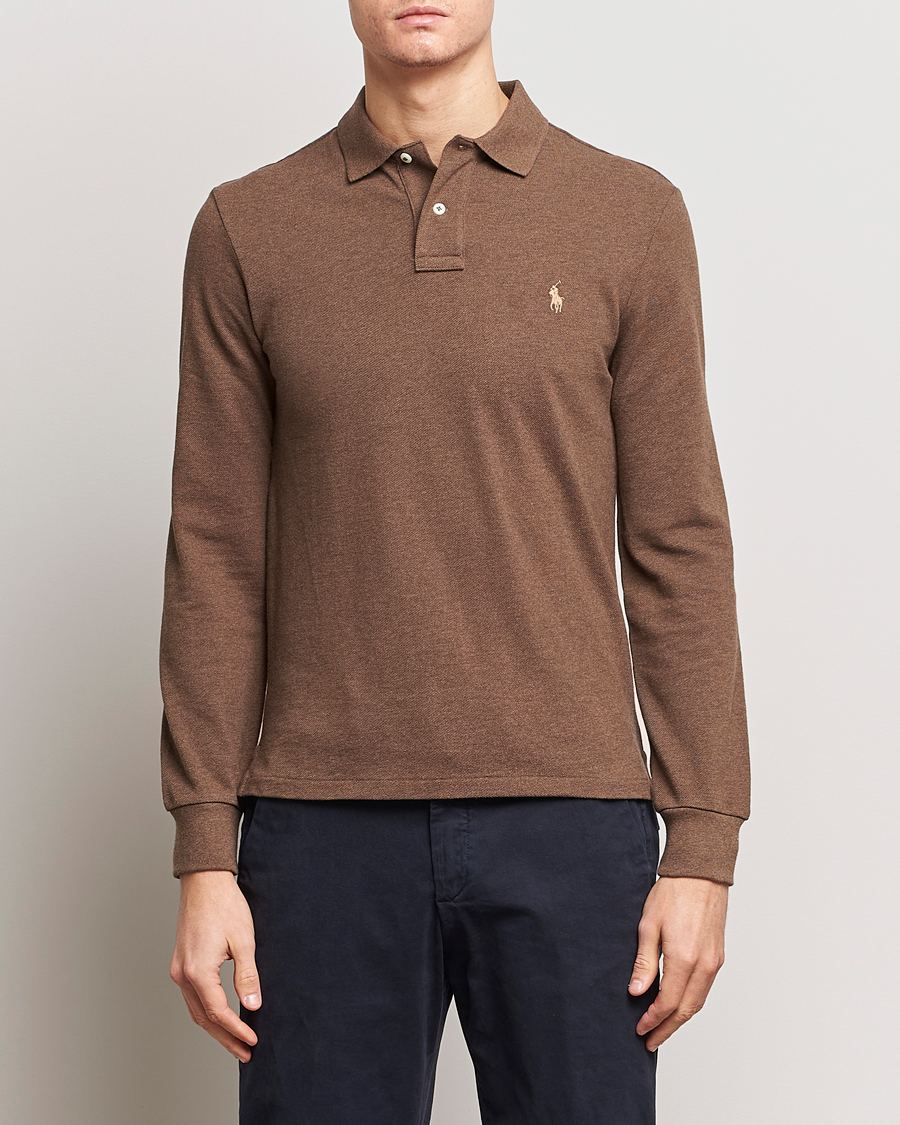 Heren | Poloshirts met lange mouwen | Polo Ralph Lauren | Slim Fit Long Sleeve Polo Cedar Heather