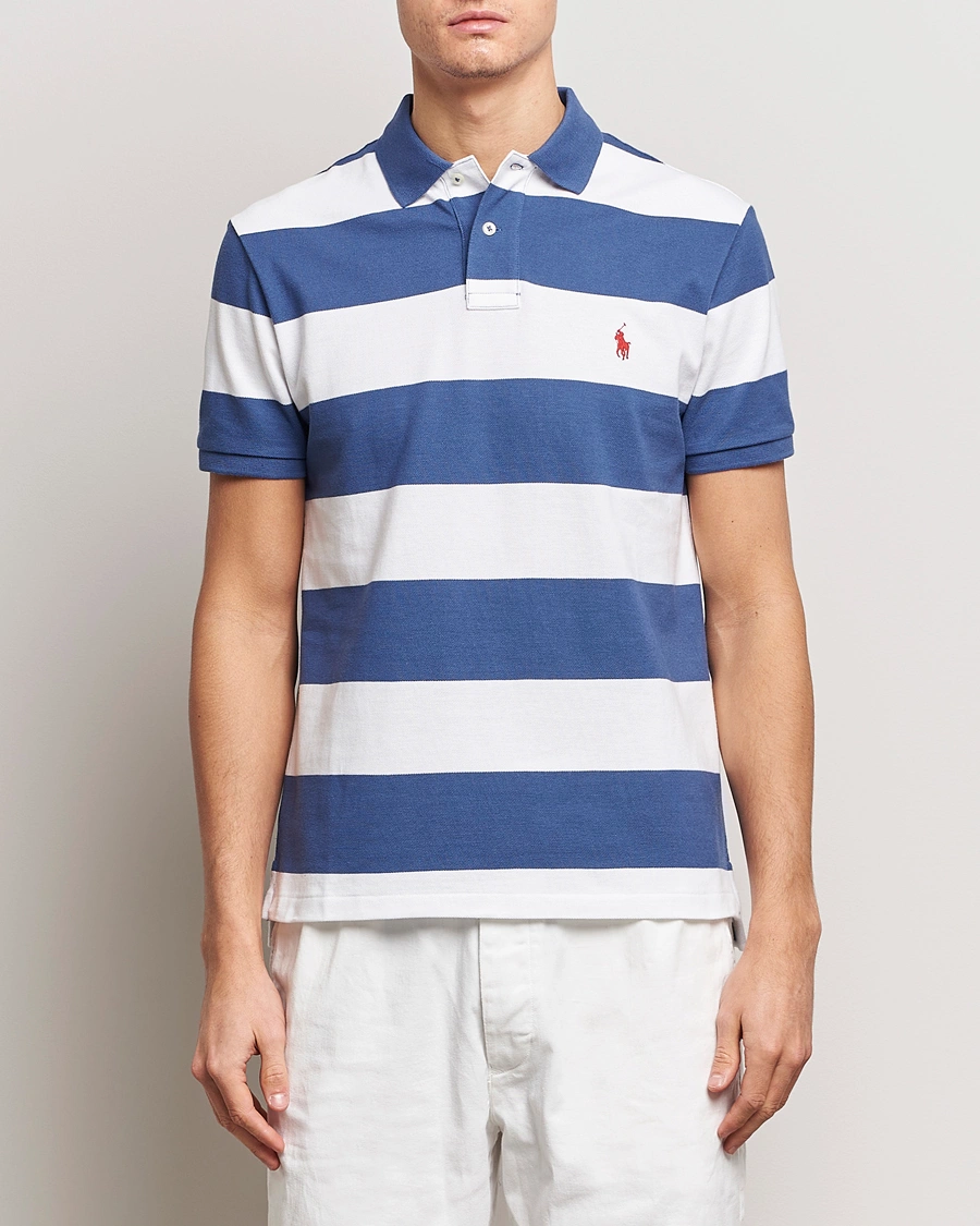 Heren | Poloshirts met korte mouwen | Polo Ralph Lauren | Barstriped Polo Blue/White