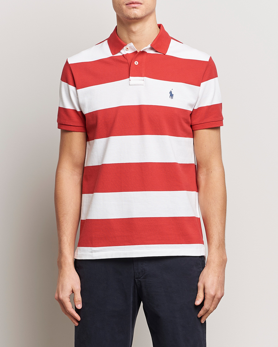 Heren | Poloshirts met korte mouwen | Polo Ralph Lauren | Barstriped Polo Post Red/White