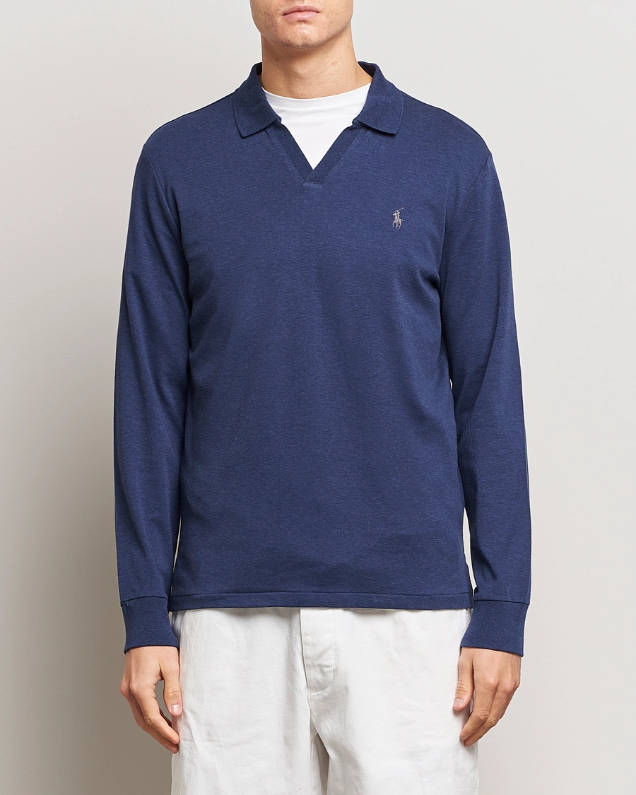 Heren | Poloshirts met lange mouwen | Polo Ralph Lauren | Long Sleeve Polo Shirt Navy Heather 