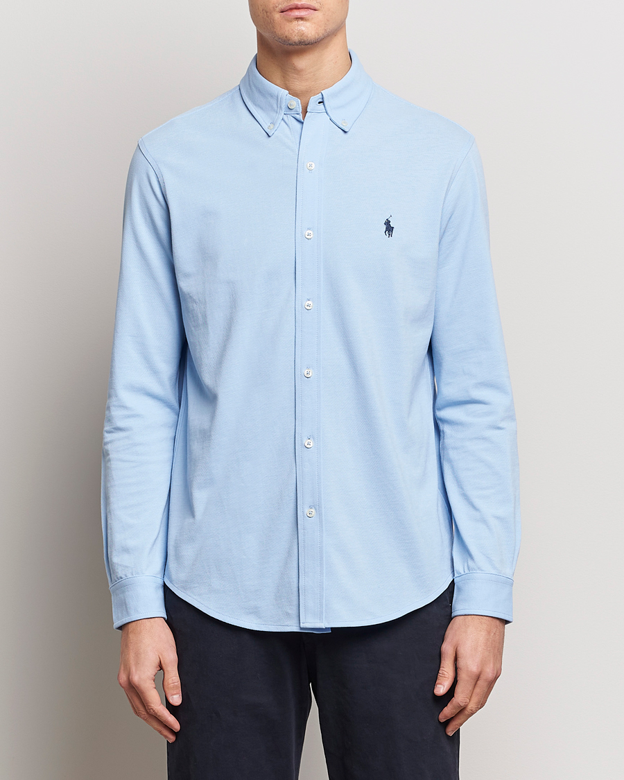 Heren | Poloshirts | Polo Ralph Lauren | Slim Fit Featherweight Mesh Shirt Bluebell