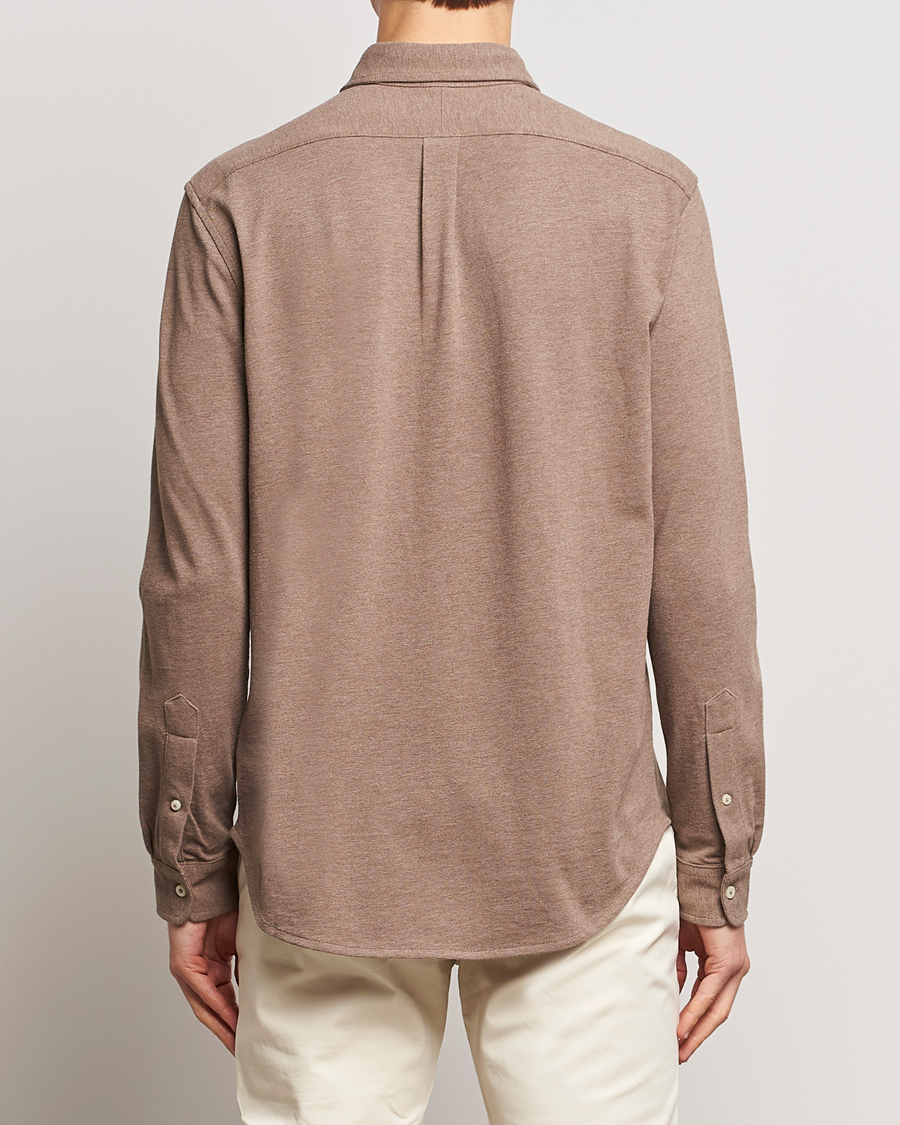 Heren | Overhemden | Polo Ralph Lauren | Slim Fit Featherweight Mesh Shirt Dark Taupe Heather