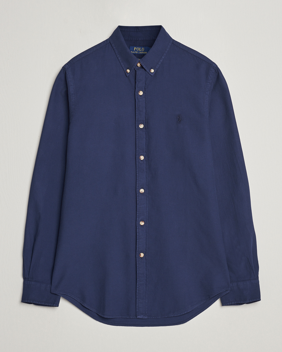 Heren |  | Polo Ralph Lauren | Slim Fit Cotton Textured Shirt Dark Indigo