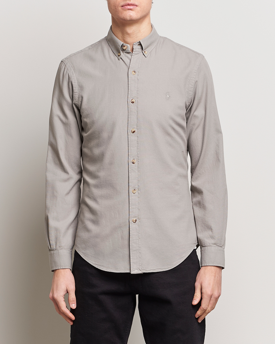 Heren | Overhemden | Polo Ralph Lauren | Slim Fit Cotton Textured Shirt Grey Fog