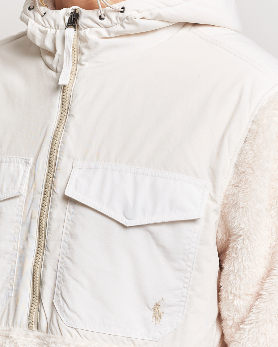 Heren | Truien | Polo Ralph Lauren | Curly Sherpa/Nylon Half Zip Hoodie Cream Multi