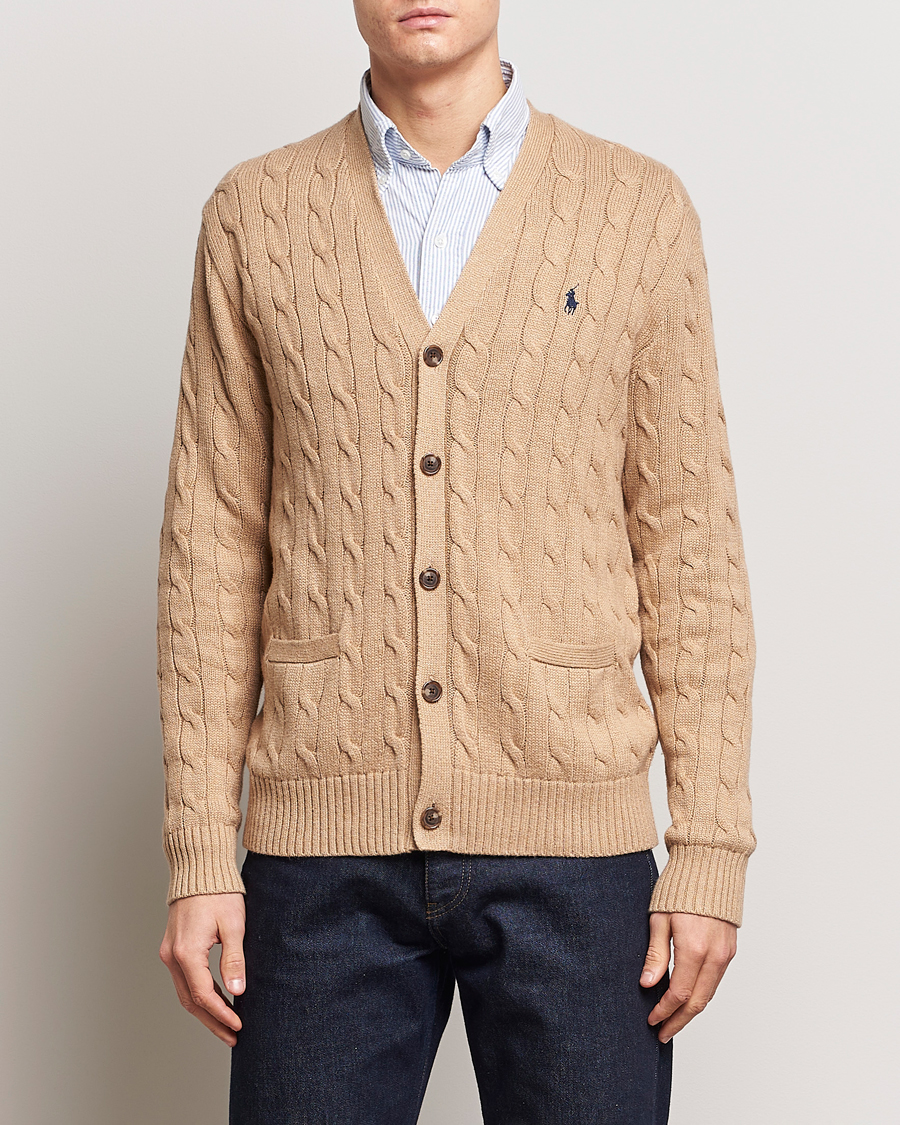 Heren |  | Polo Ralph Lauren | Cotton Cable Cardigan Camel Melange