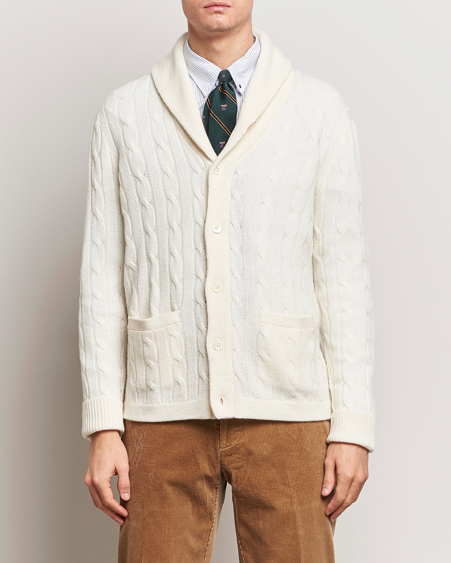 Heren | Cardigans | Polo Ralph Lauren | Cashmere Cable Shawl Collar Cardigan Cream