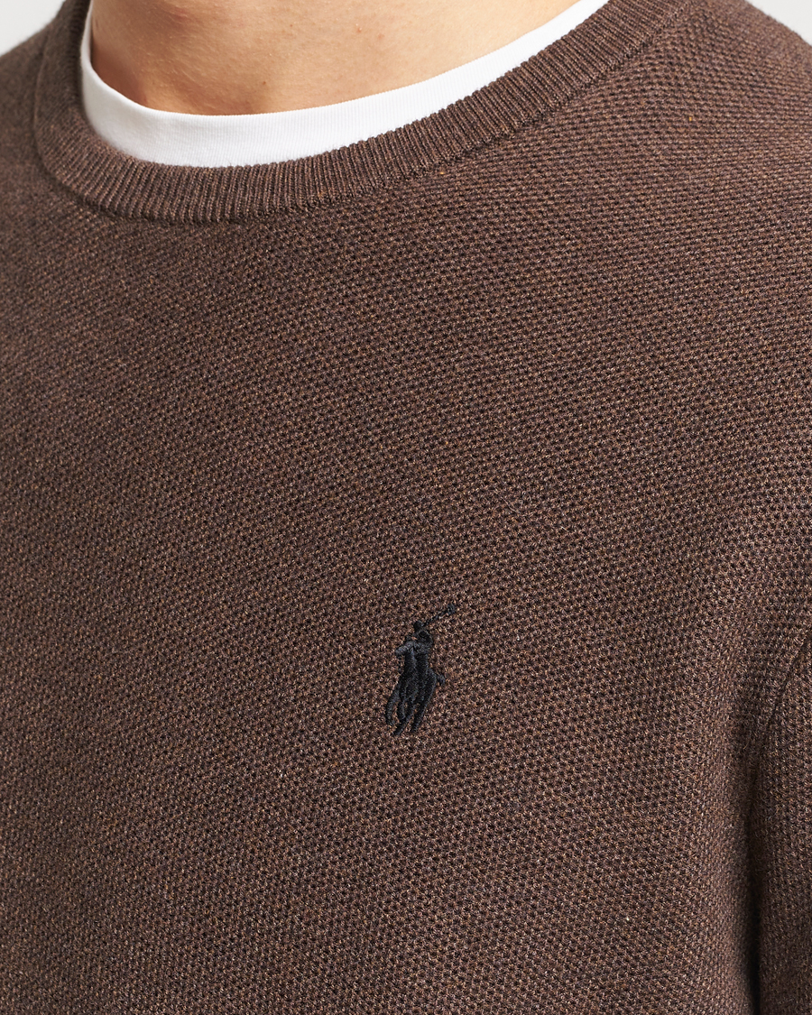 Heren | Truien | Polo Ralph Lauren | Textured Cotton Crew Neck Sweater Spa Brown Heather