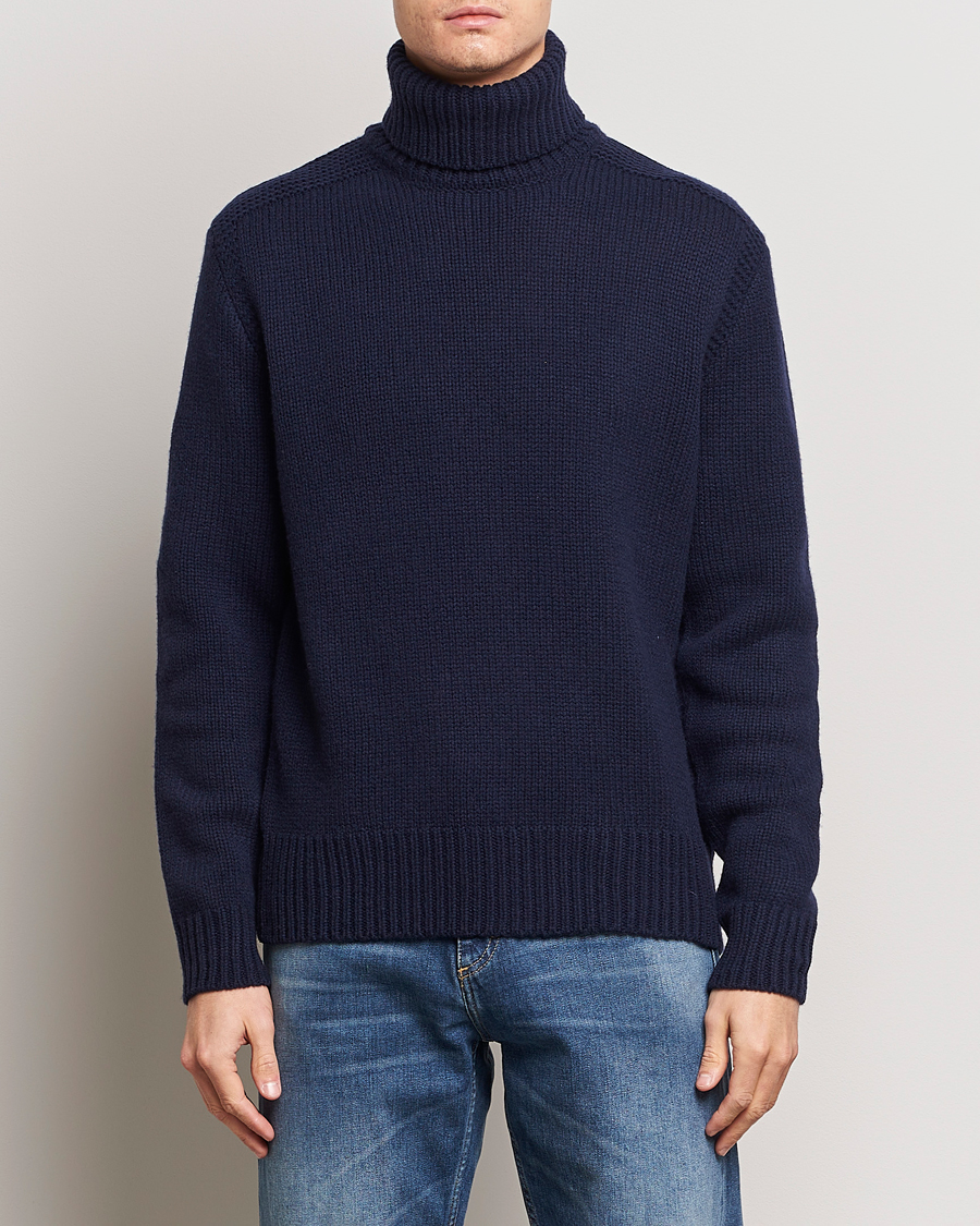 Men |  | Polo Ralph Lauren | Wool/Cashmere Knitted Rollneck Hunter Navy