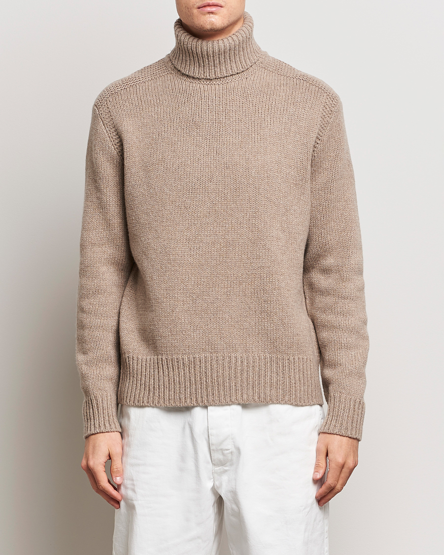 Men |  | Polo Ralph Lauren | Wool/Cashmere Knitted Rollneck Oak Brown Heather