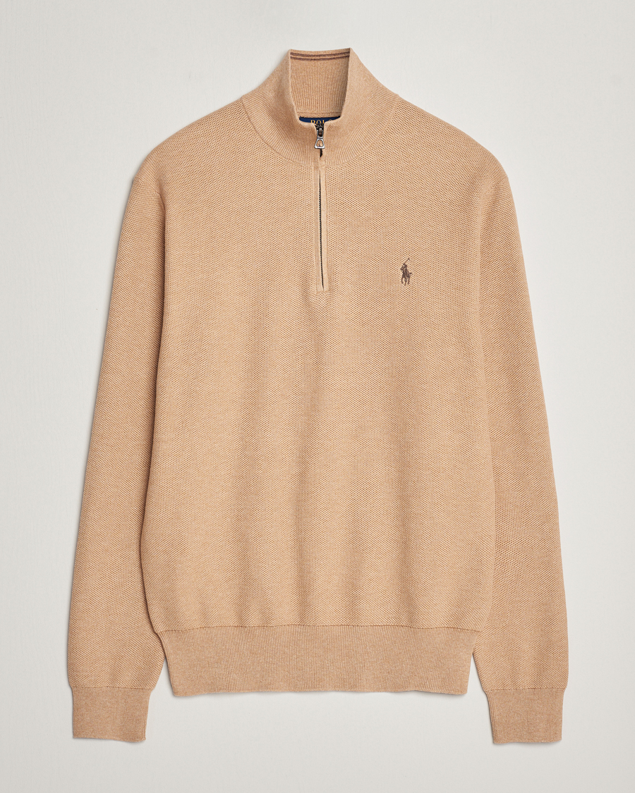 Heren | Truien | Polo Ralph Lauren | Half Zip Cotton Pullover Camel Melange