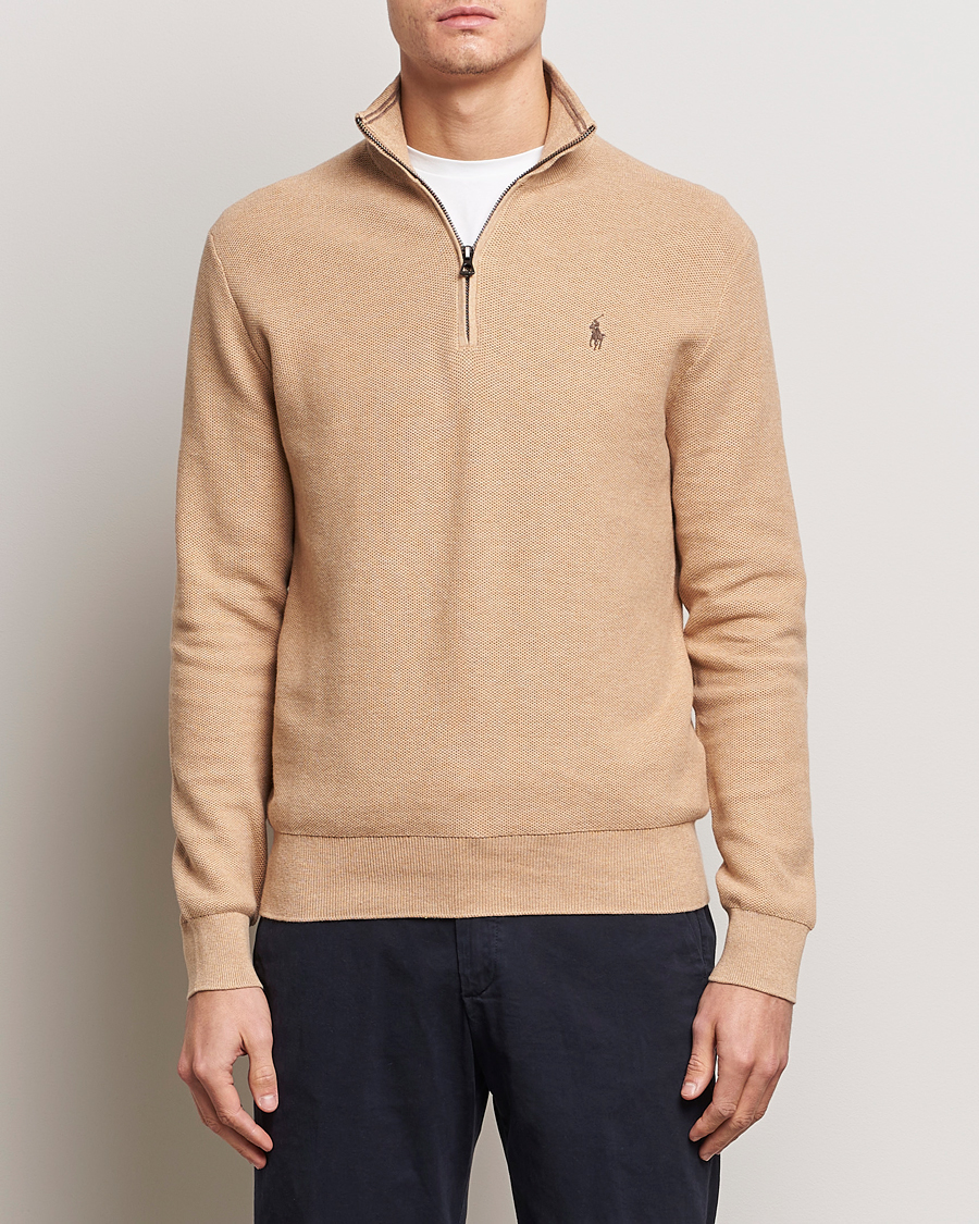 Heren | Truien | Polo Ralph Lauren | Textured Half-Zip Camel Melange