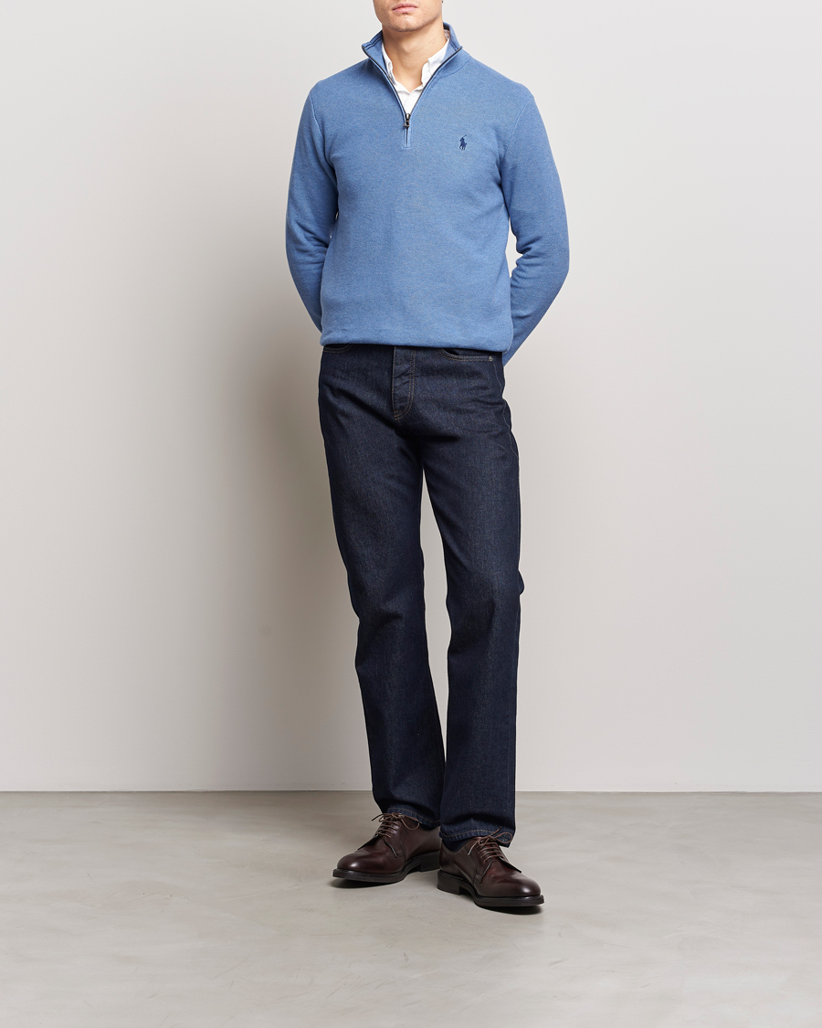 Heren | Truien | Polo Ralph Lauren | Textured Half-Zip Blue Heather