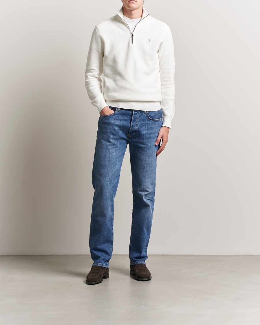 Heren | Truien | Polo Ralph Lauren | Textured Half Zip Deckwash White