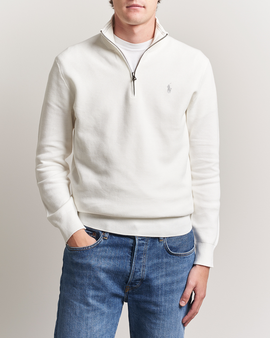 Heren | Truien | Polo Ralph Lauren | Textured Half Zip Deckwash White