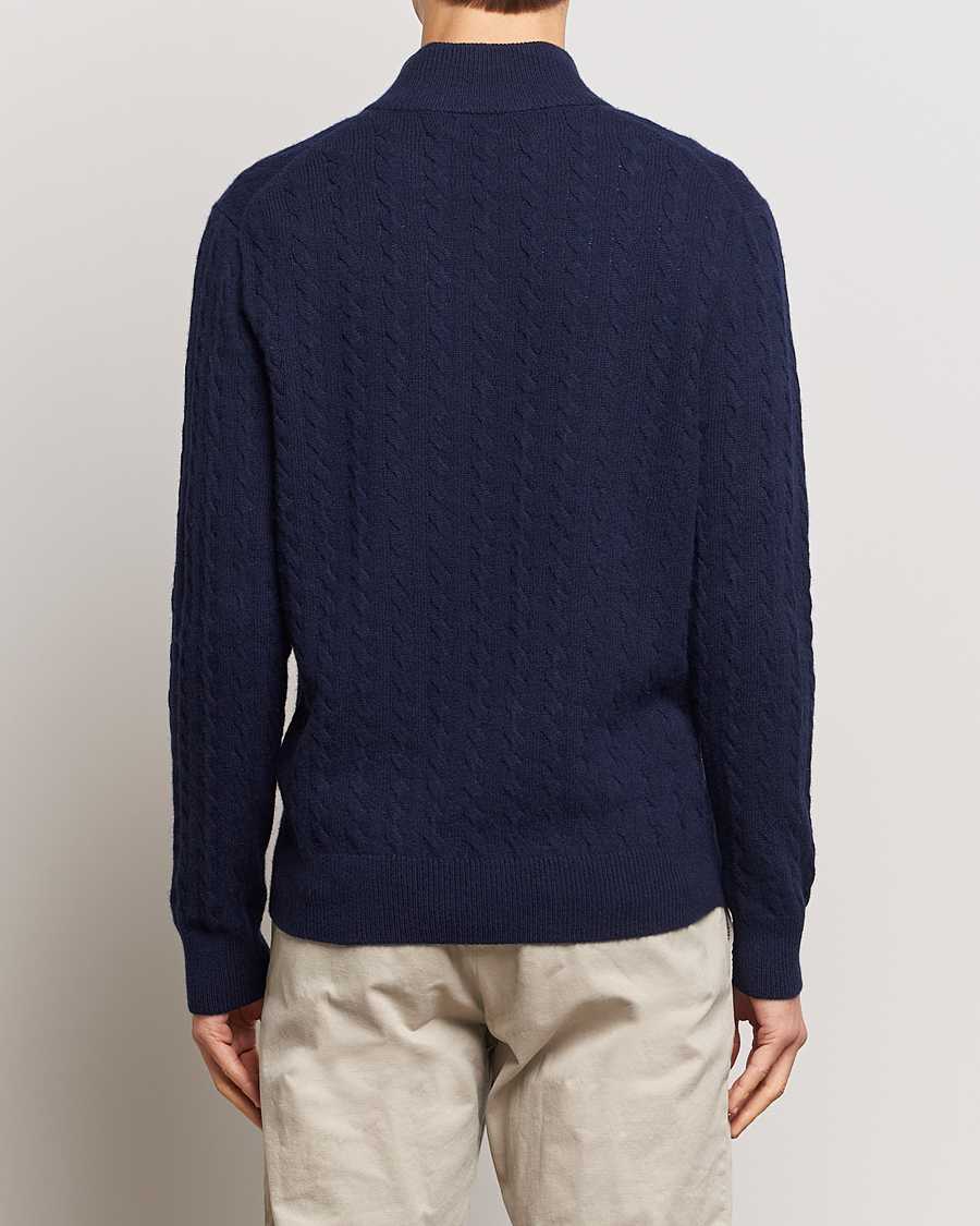 Heren | Truien | Polo Ralph Lauren | Wool/Cotton Cable Half-Zip Hunter Navy