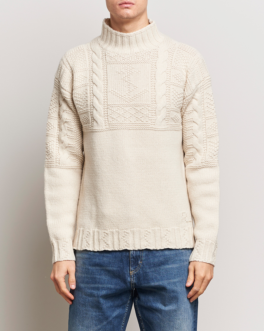 Men | Turtlenecks | Polo Ralph Lauren | Wool Knitted Aran Rollneck Cream