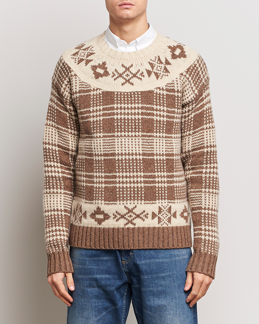 Heren | Gebreide truien | Polo Ralph Lauren | Wool Knitted Crew Neck Sweater Medium Brown