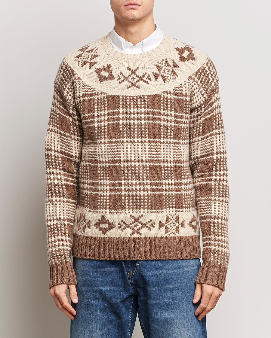 Heren | Truien | Polo Ralph Lauren | Wool Knitted Crew Neck Sweater Medium Brown