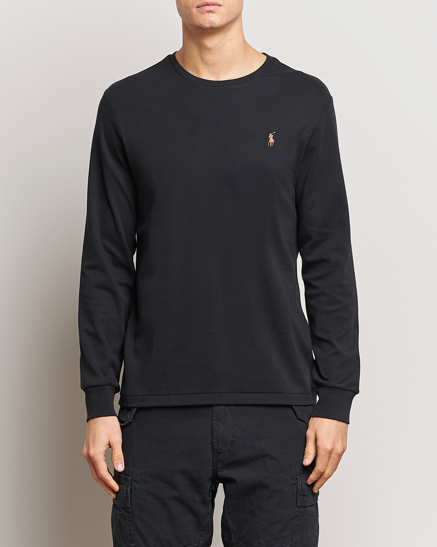Heren | | Polo Ralph Lauren | Luxury Pima Cotton Long Sleeve T-Shirt Black