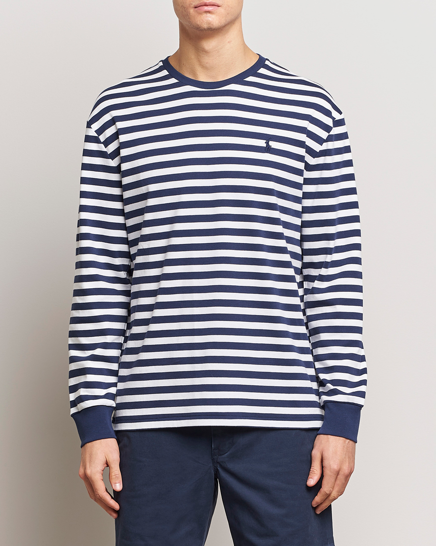 Heren | T-shirts | Polo Ralph Lauren | Striped Long Sleeve T-Shirt Refined Navy/White