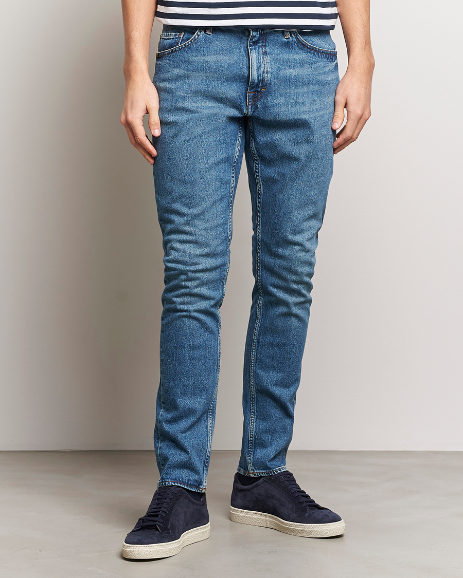 Heren | Blauwe jeans | Tiger of Sweden | Pistolero Stretch Cotton Jeans Midnight Blue