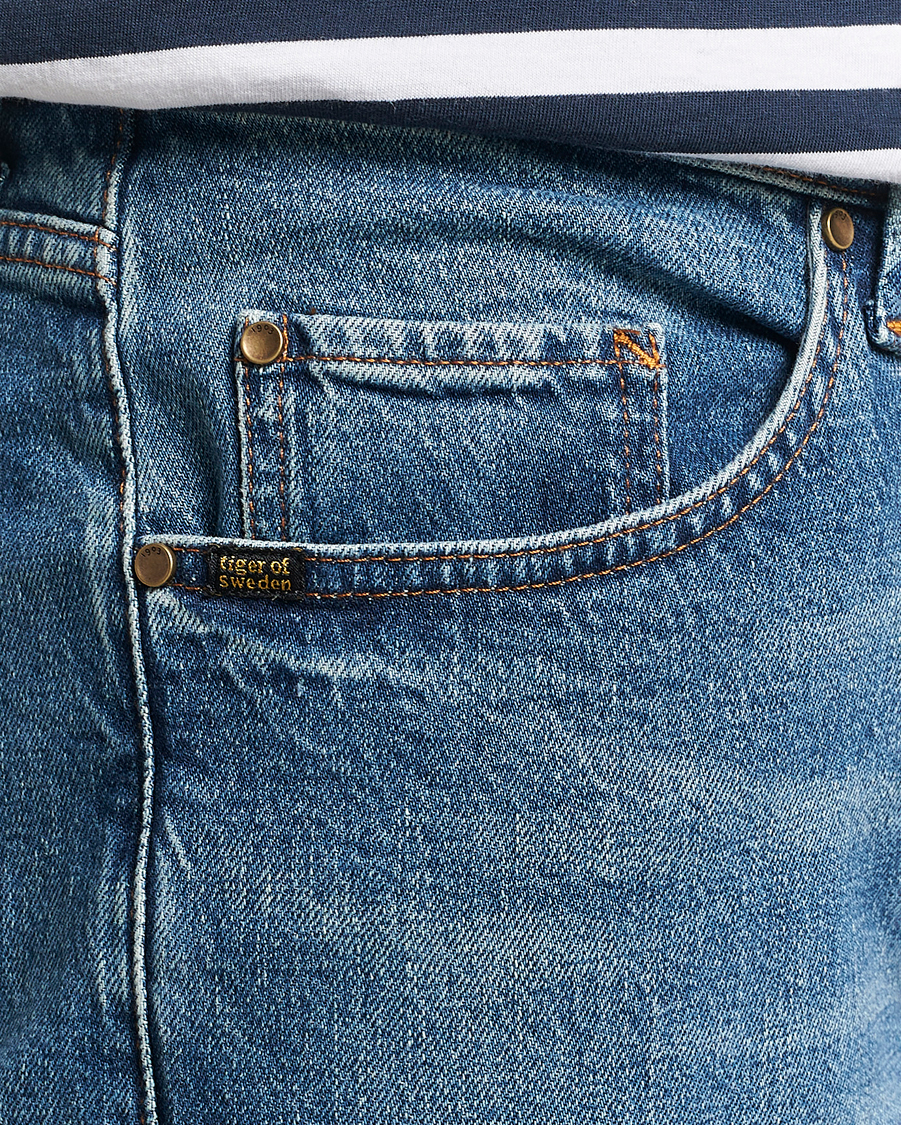 Heren | Jeans | Tiger of Sweden | Pistolero Stretch Cotton Jeans Midnight Blue